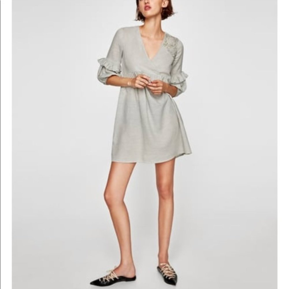 Zara Dress with Embellished 3D Flowers and Beading